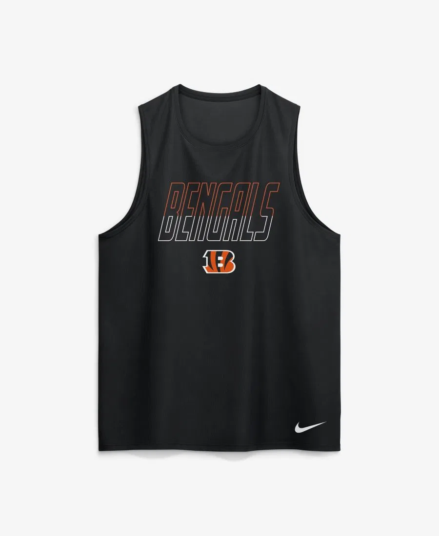 Мужская майка без рукавов с круглым вырезом Cincinnati Bengals Kickoff Miler Nike, Black — фото 2