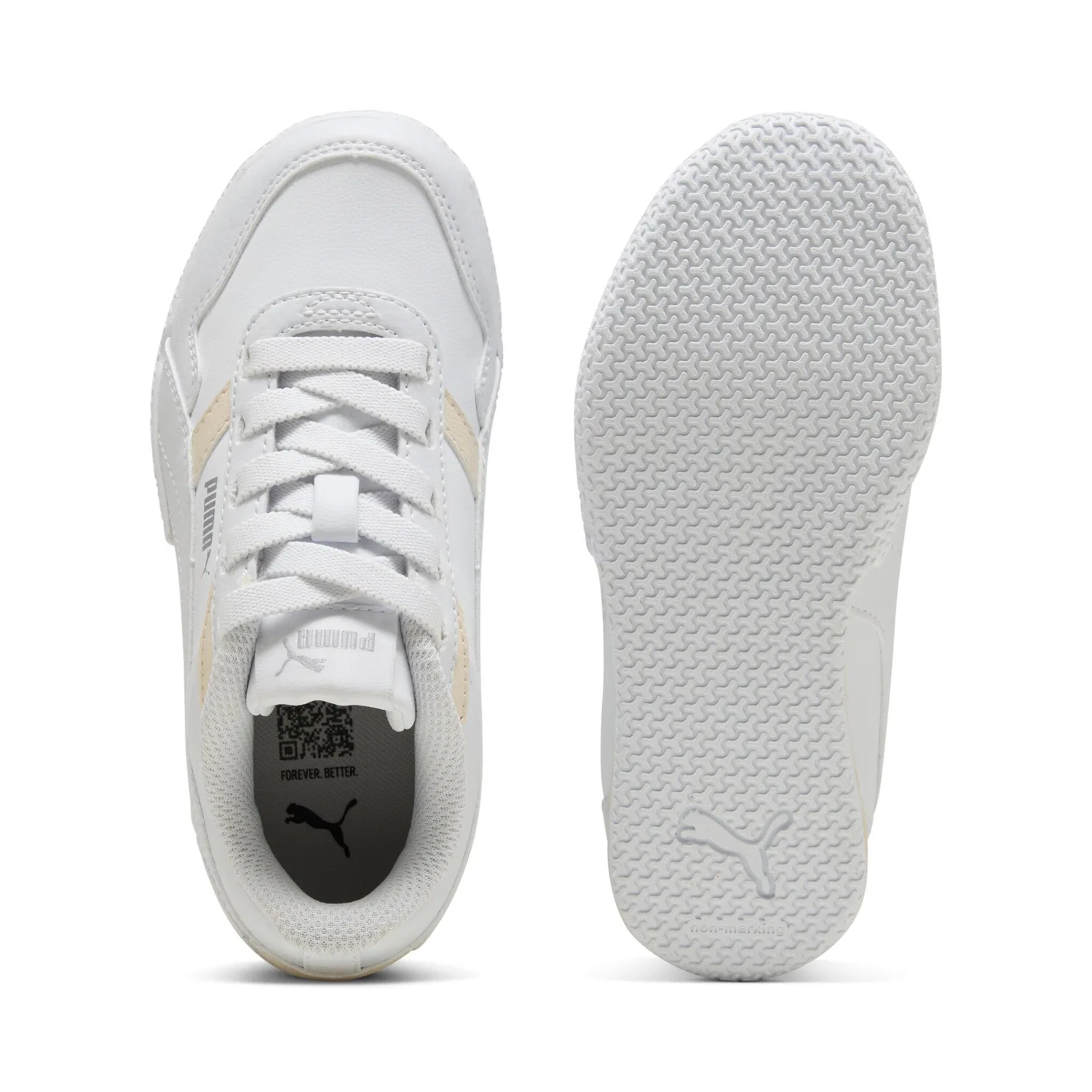 Детские кроссовки с низким профилем PUMA, White/Silver — фото 4