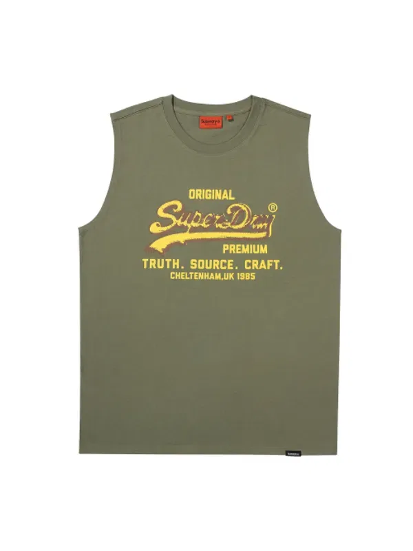 Майка с винтажным логотипом, Superdry, хаки