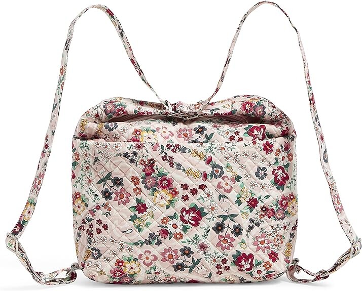 

Хлопковая трансформируемая сумка-рюкзак на плечо Vera Bradley, цветочный