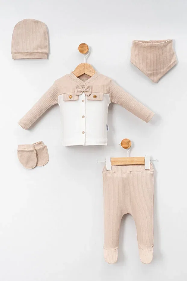 Детский комплект одежды для новорожденных с галстуком-бабочкой Neu Kids, Beige