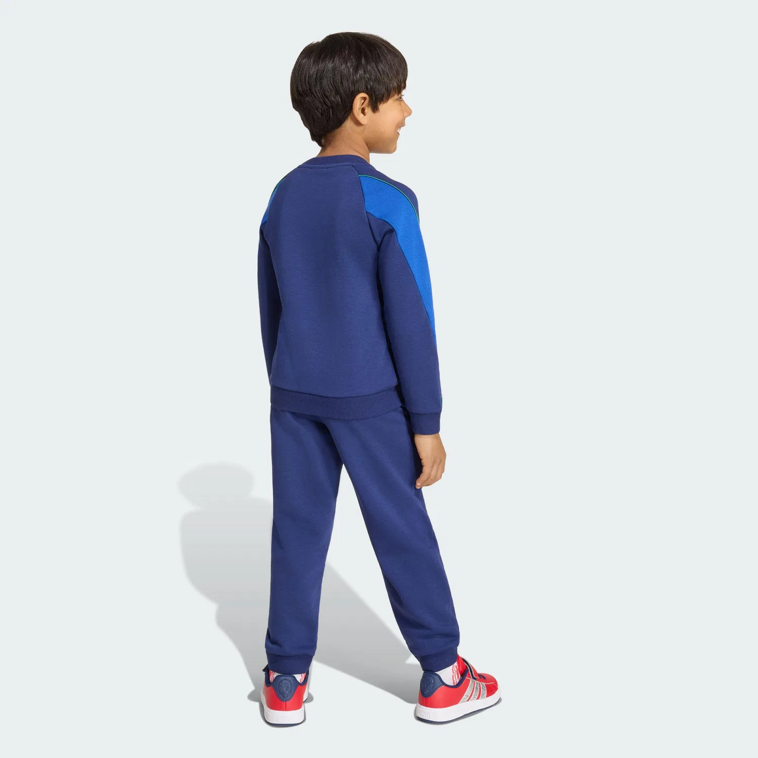 Детский спортивный костюм с принтом Marvel Spider-Man Adidas, Dunkelblau Weiss Konigsblau — фото 3