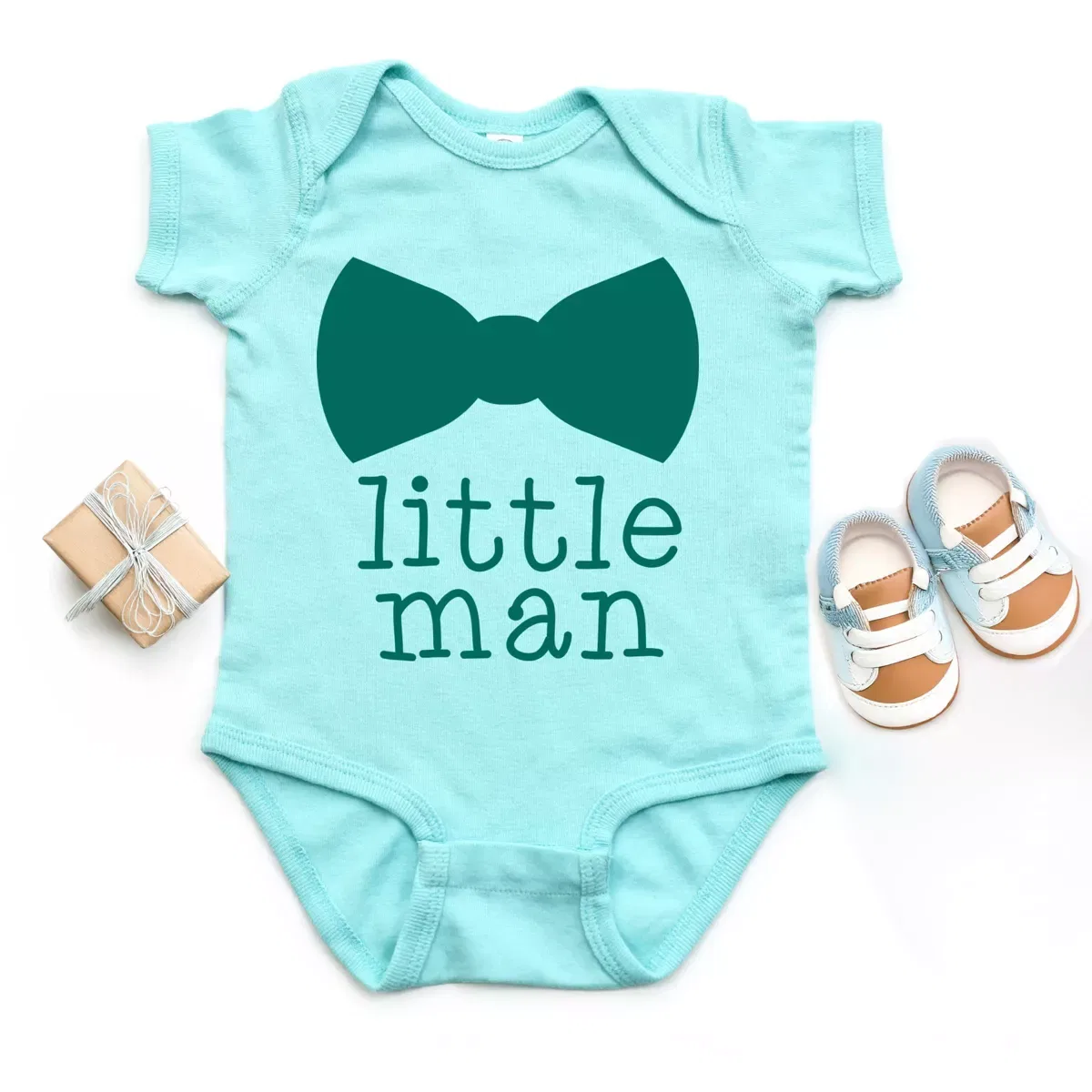 Детский боди с коротким рукавом Little Man Bow Tie The Juniper Shop, Chill — фото 3