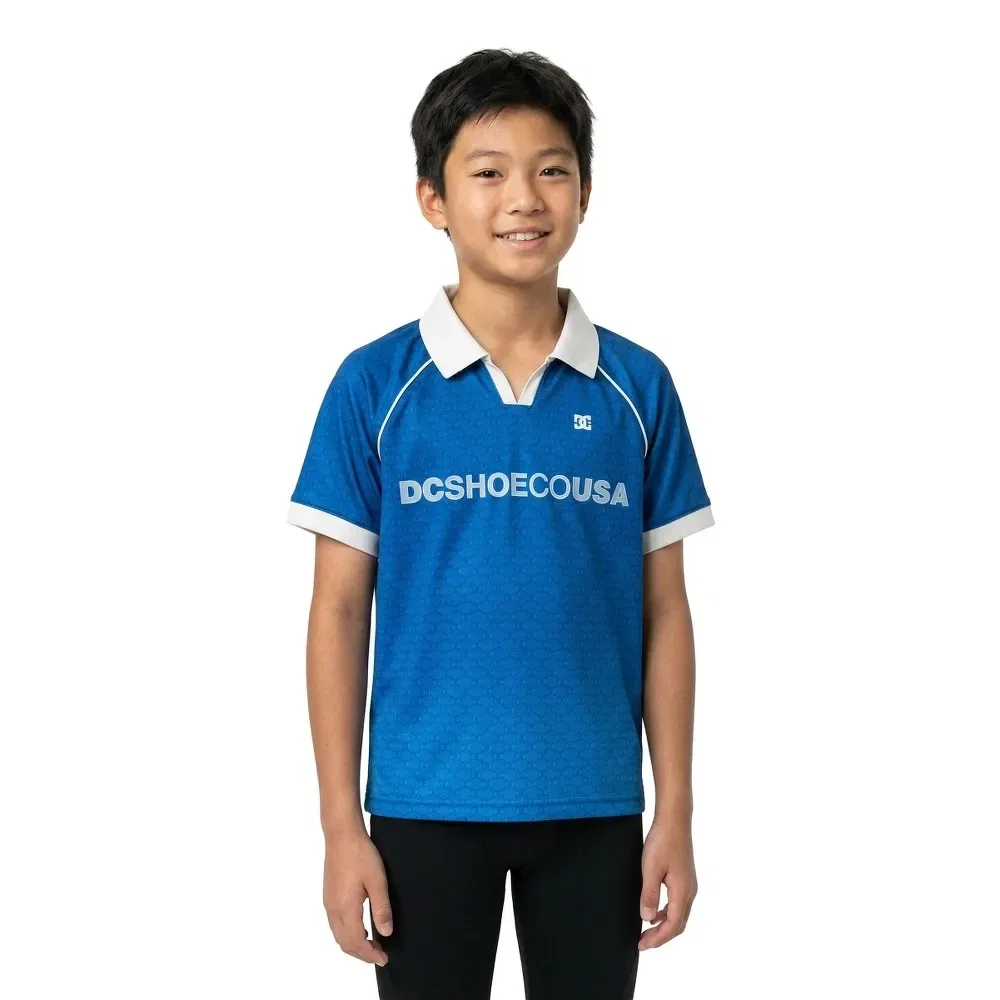 Детская футболка-поло с коротким рукавом Soccer Dc shoes, Blue