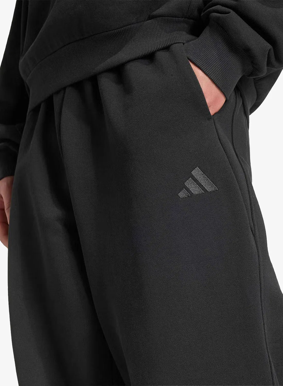 Брюки свободные с манжетами Small Logo Adidas, черный — фото 3
