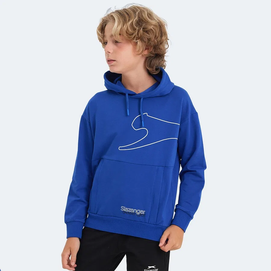 Детский свитшот с капюшоном и карманом LINK Slazenger, Черный