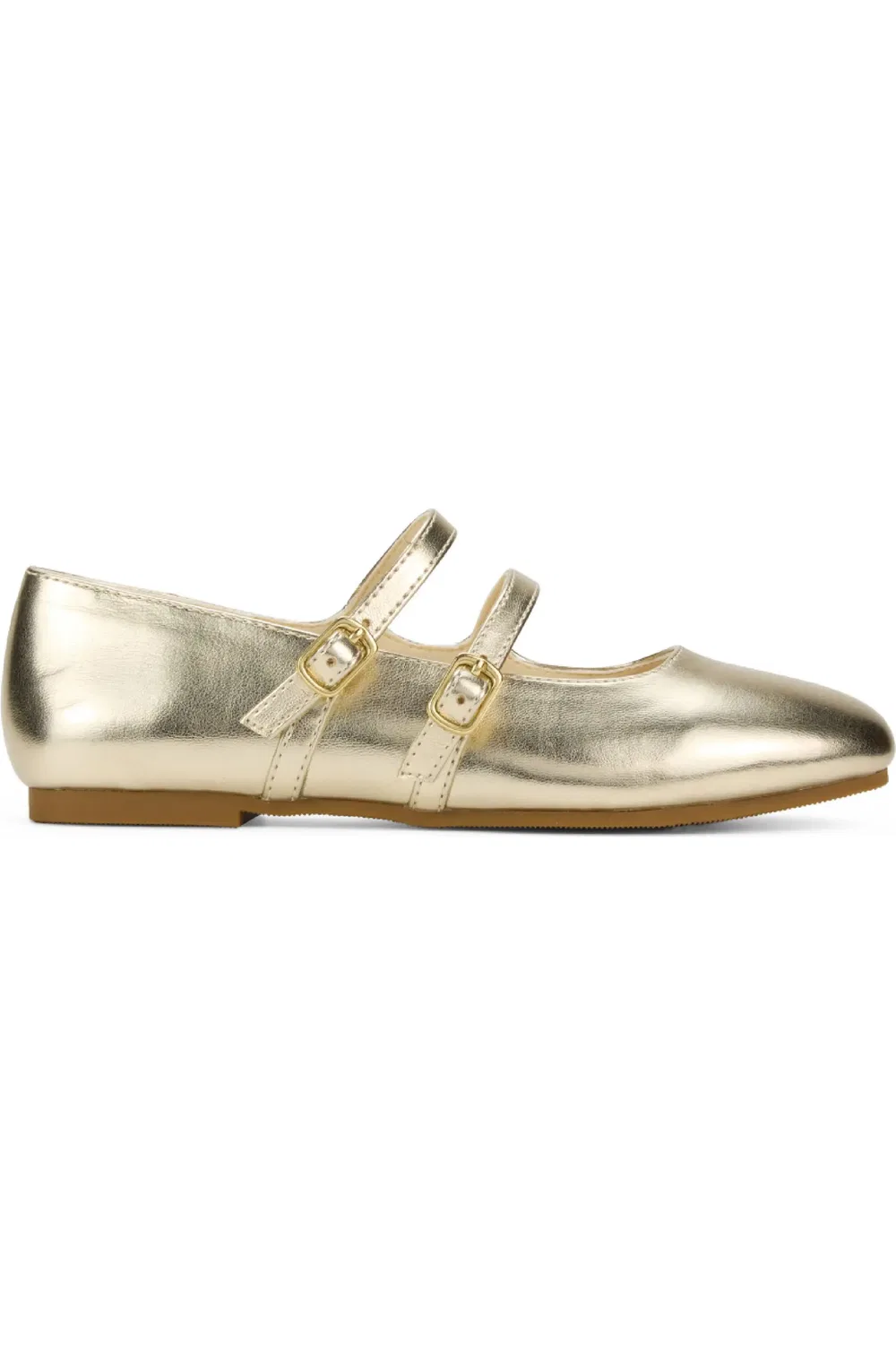 Детские туфли мэри-джейн с пряжками Miss Flat Yosi Samra, Gold — фото 2