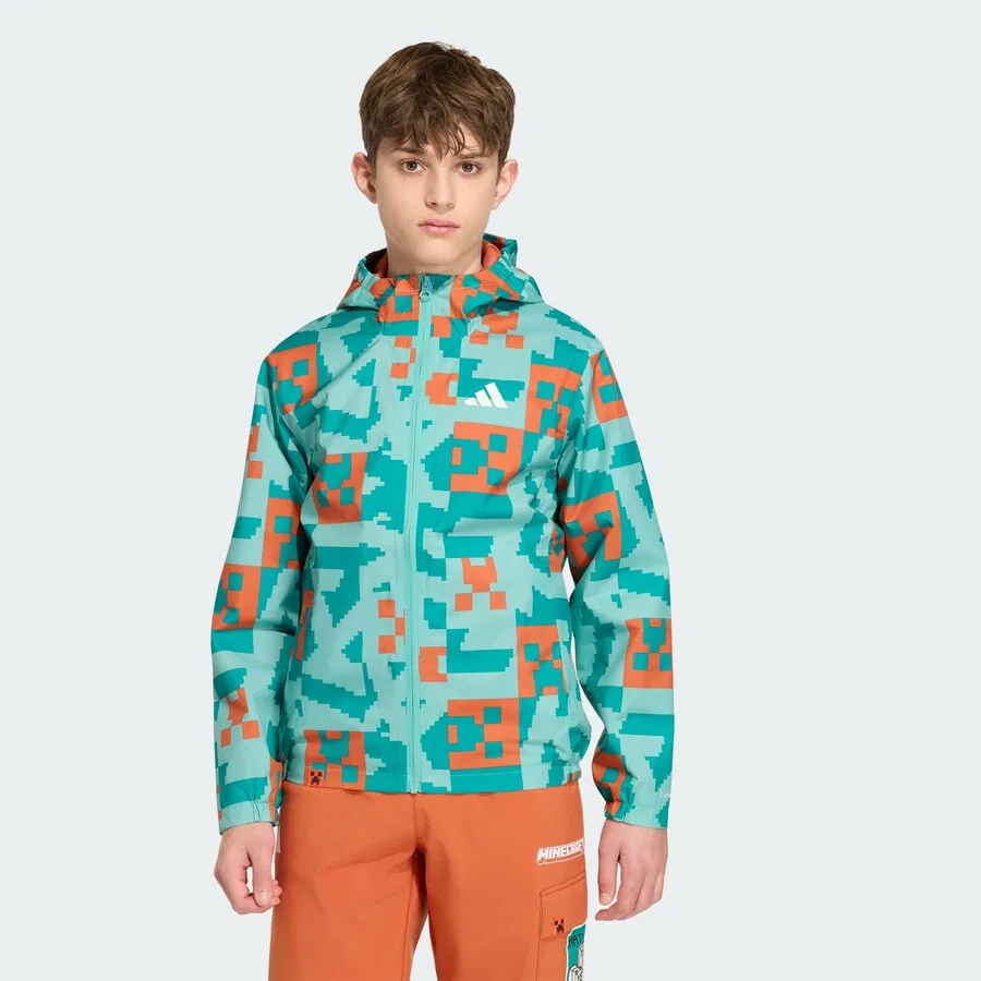Куртка ADIDAS TERREX Performance Jacket 'Adidas x Minecraft' в бирюзовом и голубом цветах — фото 2