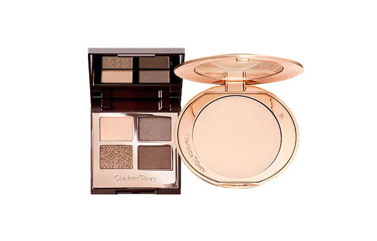 Женский набор косметики с палеткой теней Charlotte Tilbury, Honey Pink Radiance White 8G+Eyeshadow Palette Sparkling Gold 5.2G, Charlotte Tilbury, Multicolor