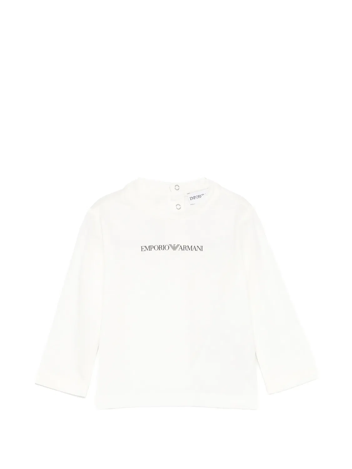 Лонгслив с логотипом Emporio Armani Kids, нейтральные цвета