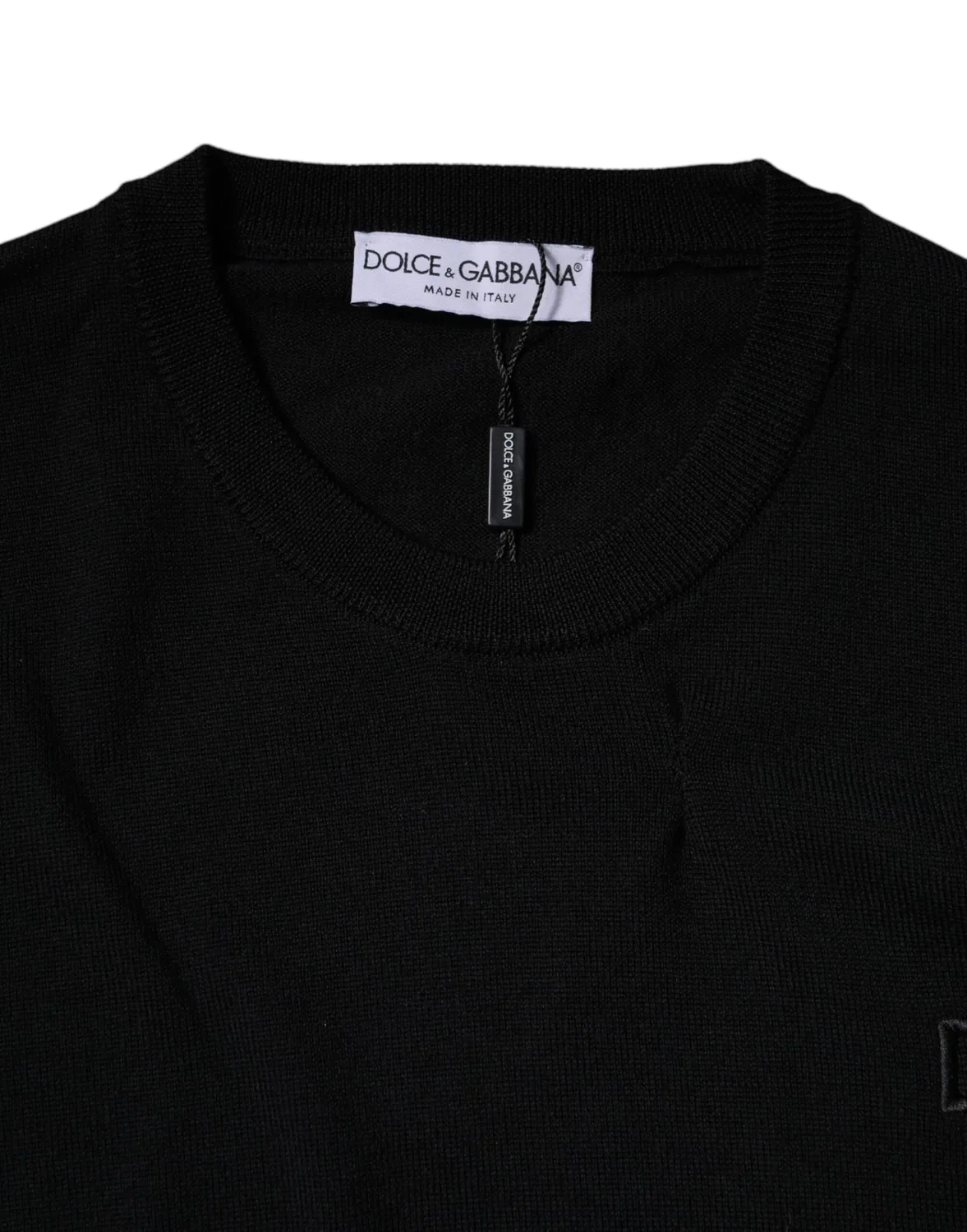 Мужской пуловер с вышитым логотипом из шерсти Dolce & Gabbana, Black — фото 4