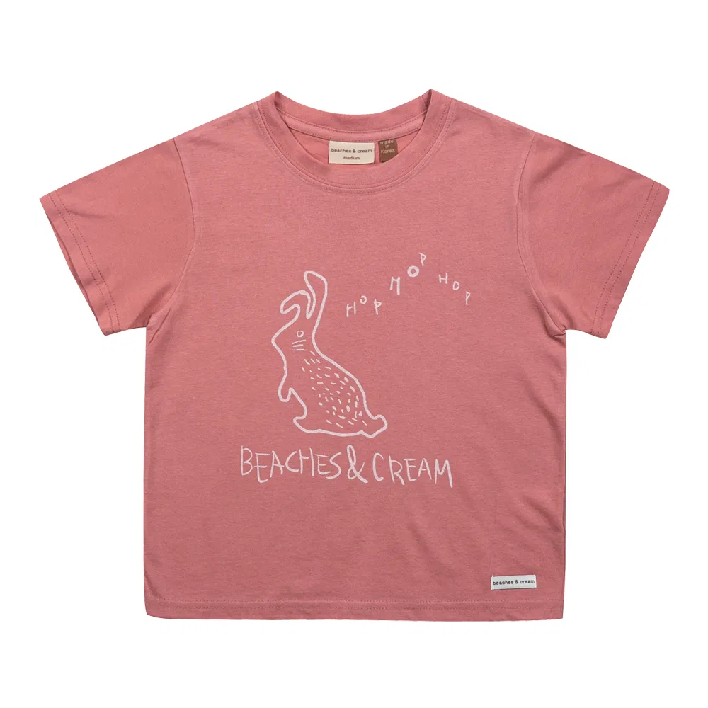 Детская футболка с коротким рукавом с принтом Hop Indi Pink BEACHESAND CREAM KIDS, Pink
