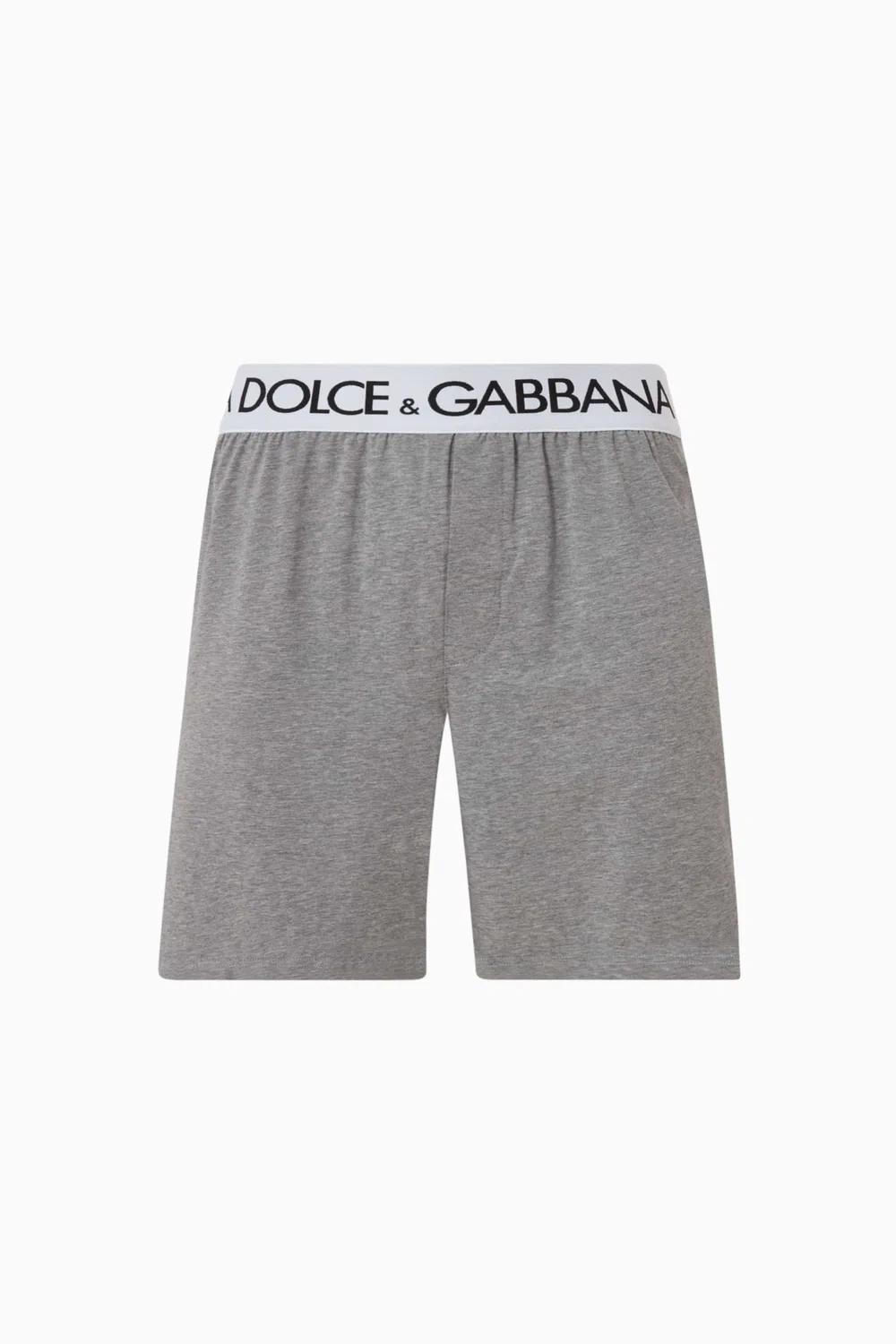 Шорты-боксеры хлопковые с логотипом Dolce & Gabbana, серый