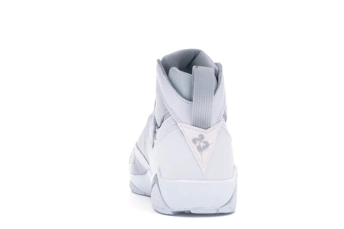 Детские кроссовки для мальчиков с высоким качеством Jordan 7 Retro Jordan, White/Metallic Silver-Pure Platinum — фото 4