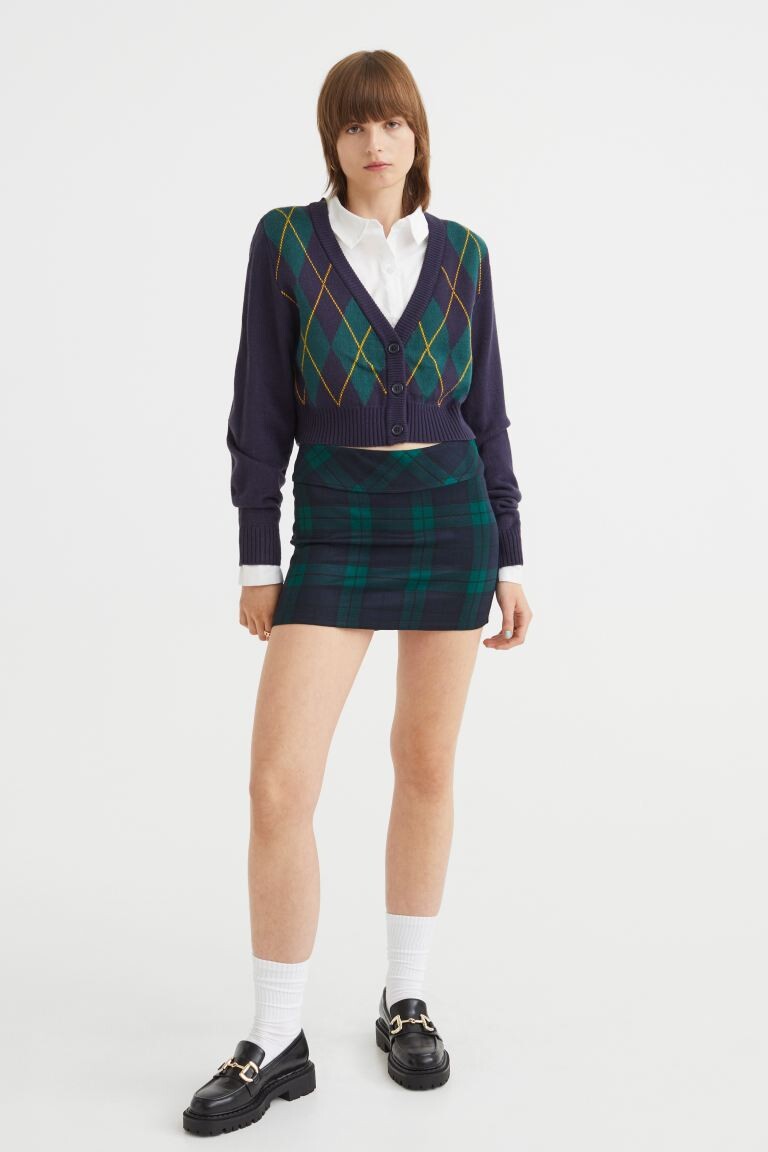 

Мини-юбка H&M, темно-синий/клетчатый