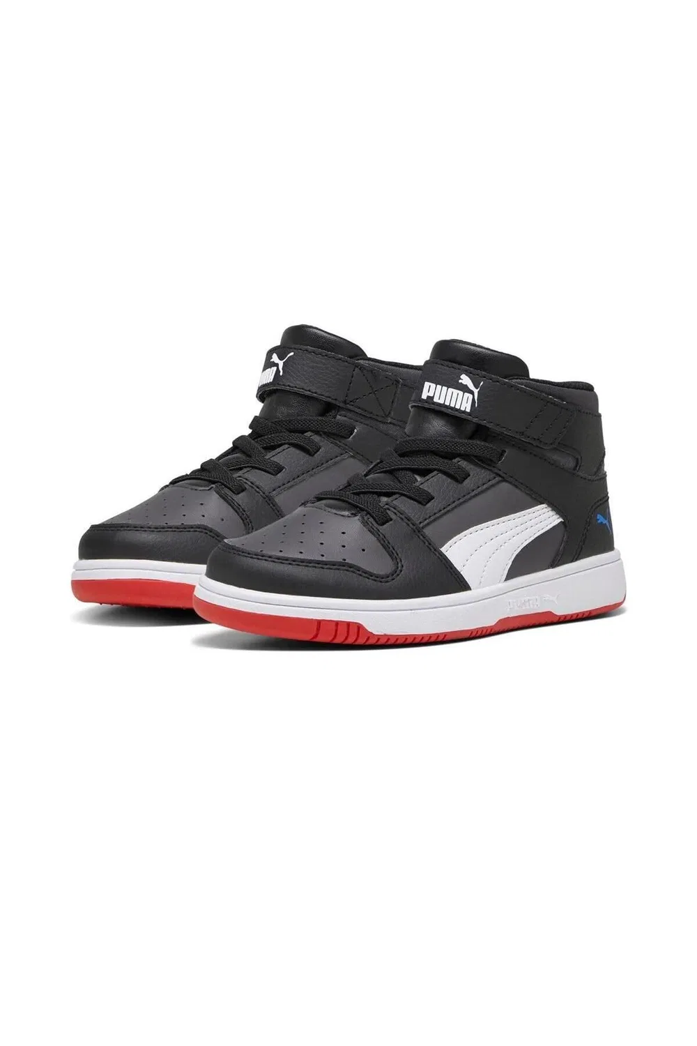 Детские кроссовки для мальчиков с шнуровкой PUMA Rebound Layup SL V PS, Dark Coal PUMA White PUMA Black Racing Blue