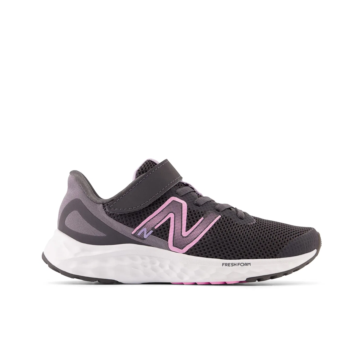 Детские кроссовки для девочек с эластичной шнуровкой Fresh Foam Arishi V4 Bungee Lace With Hook and Loop Top Strap New Balance, Grey — фото 2