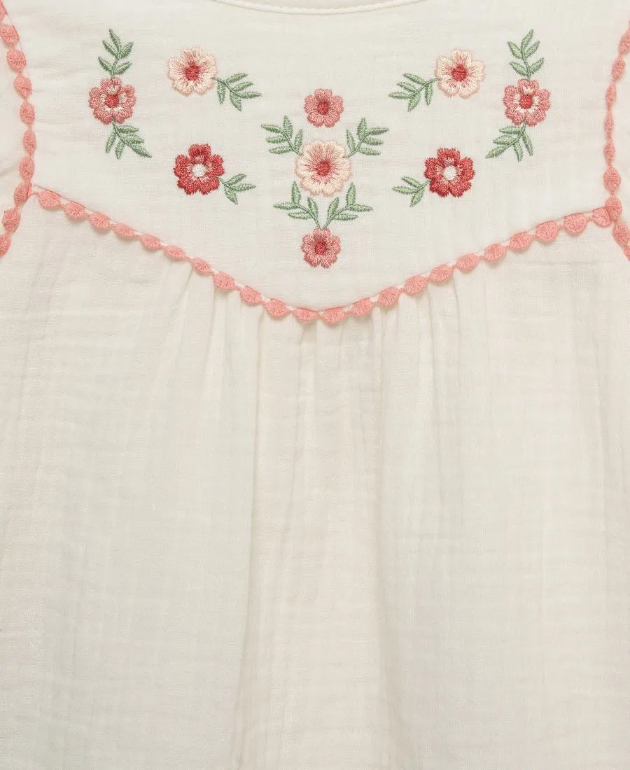 Комплект из туники и брюк с цветочным принтом Little Me, Denim White — фото 4