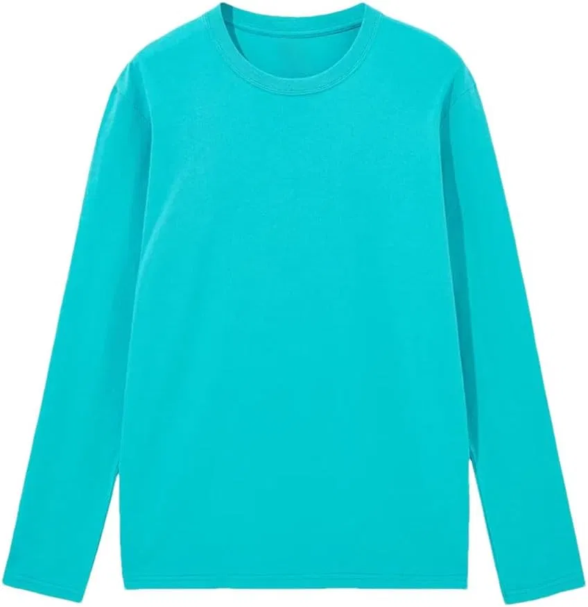 Мужская футболка с круглым вырезом из хлопка, Long Sleeve