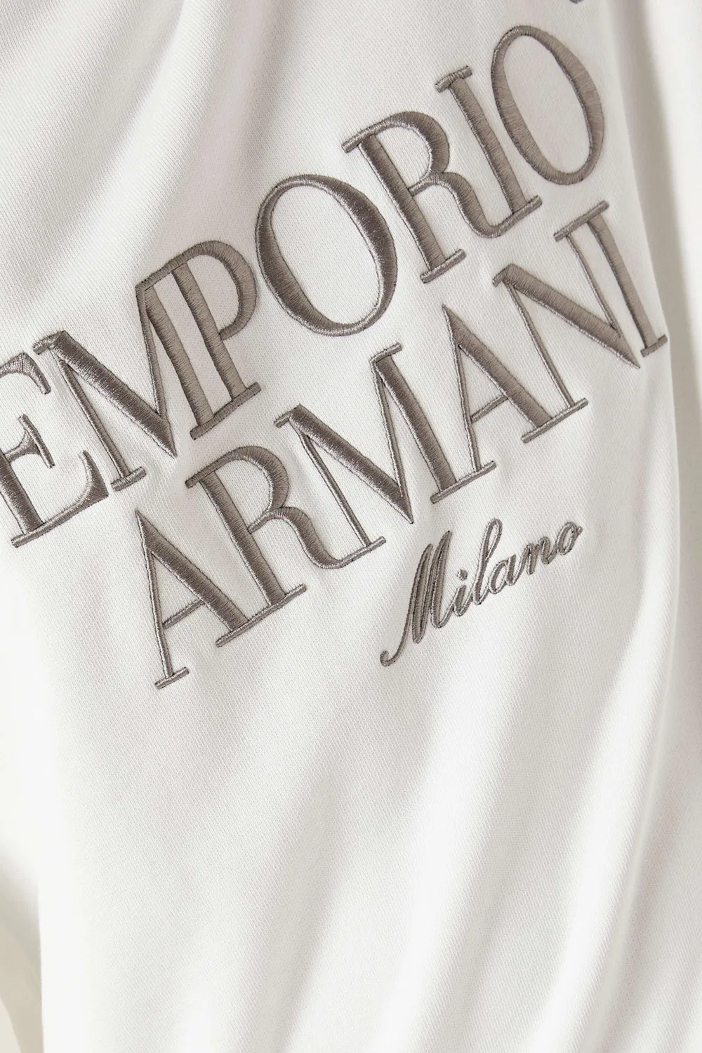 Свитшот из футера с логотипом Emporio Armani, белый — фото 4