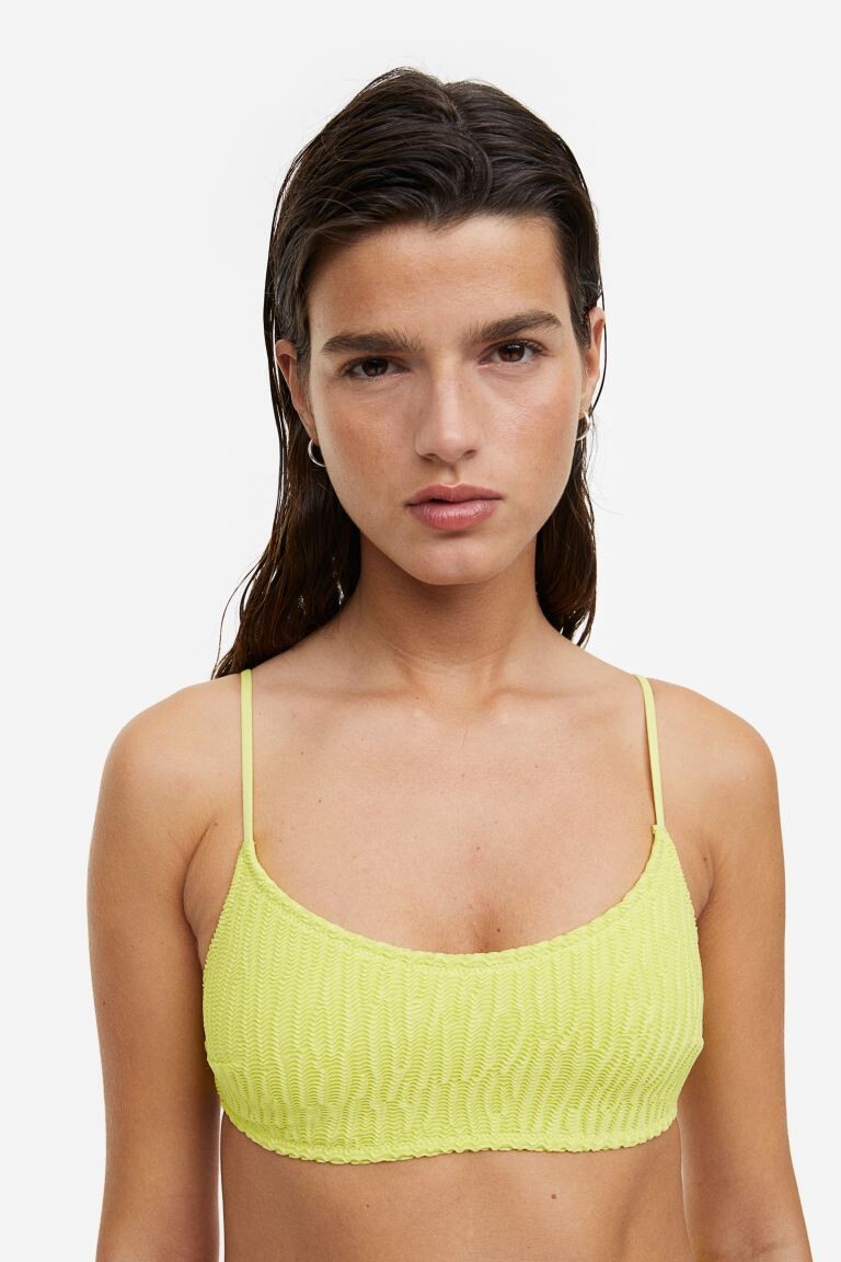 

Мягкий топ бикини H&M, зеленый лайм