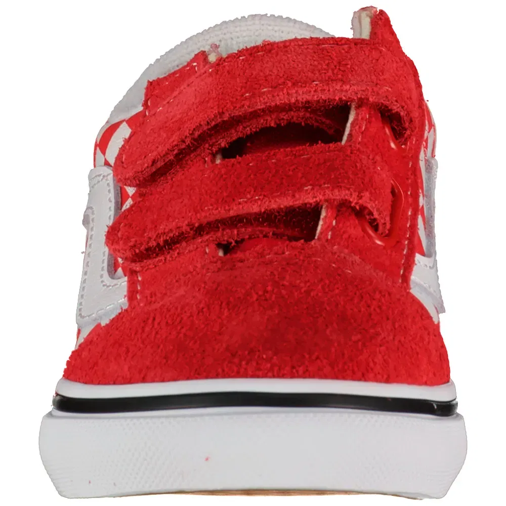 Детские кроссовки для девочек с липучками Old Skool V Vans, Red — фото 2
