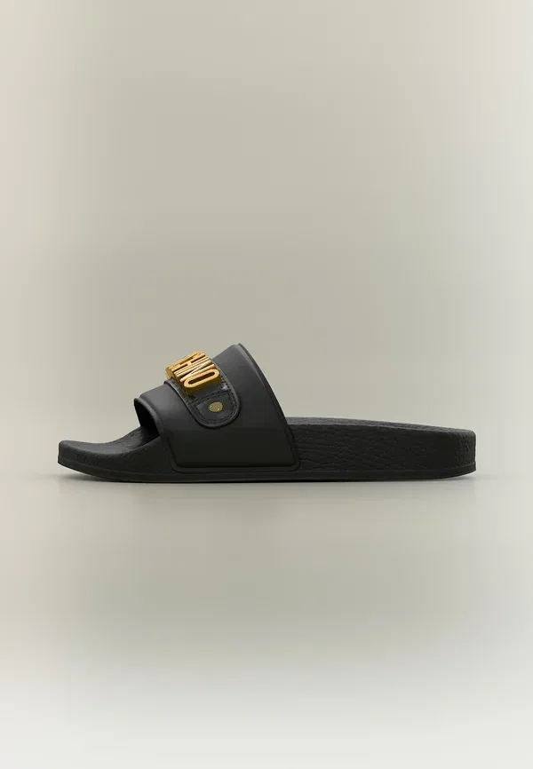Мюли из замши Moschino, черный