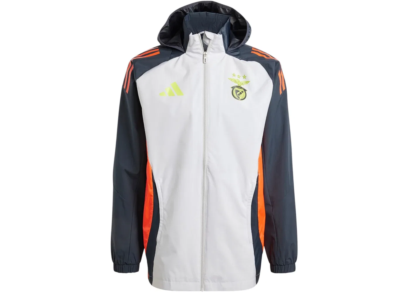 Мужская куртка всепогодная Benfica Tiro 24 Competition Adidas, цвет Light Solid Grey Semi Solar Red