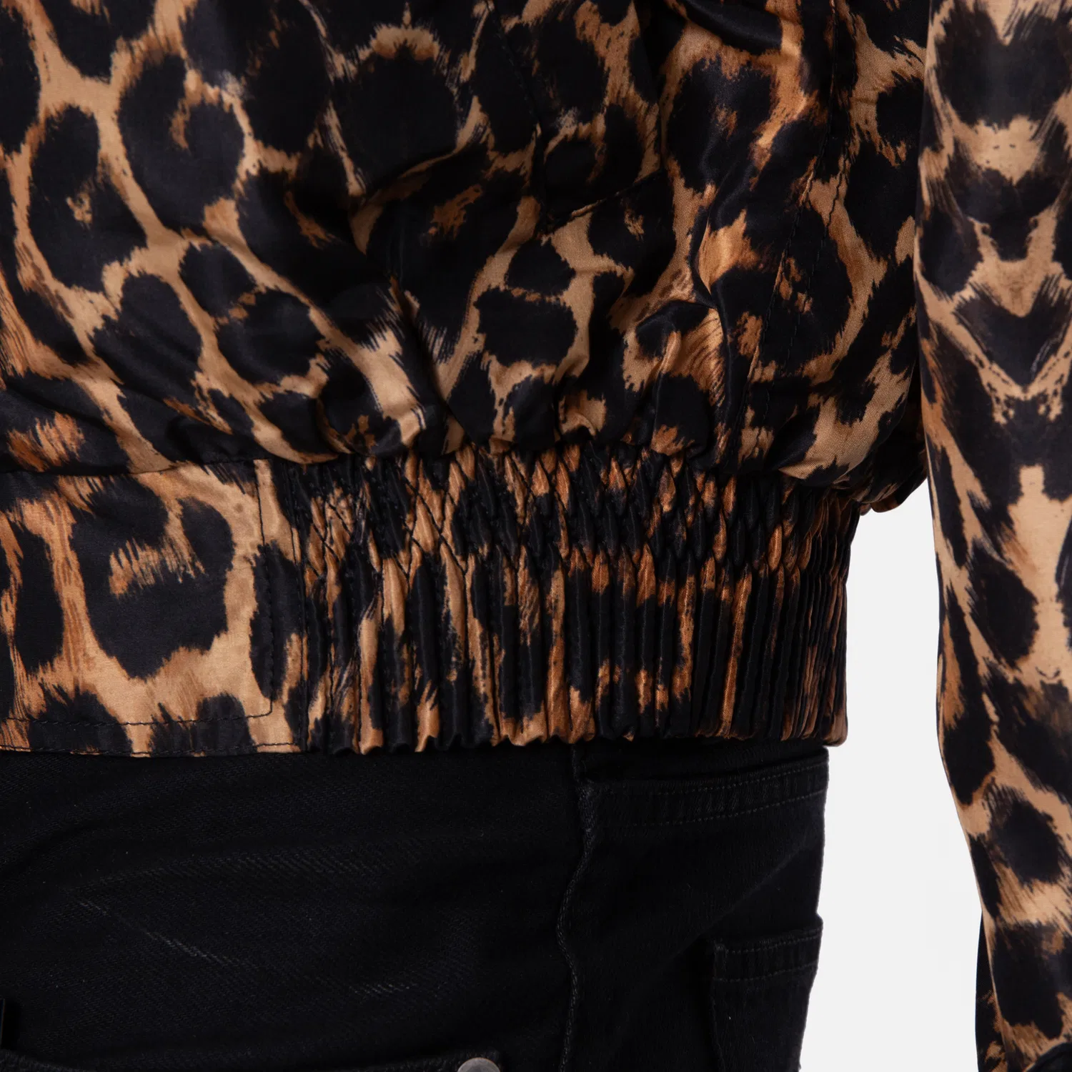 Куртка Harrington с леопардовым принтом, модель Leopard Print Harrington Jacket Saint Laurent, Fauve — фото 2