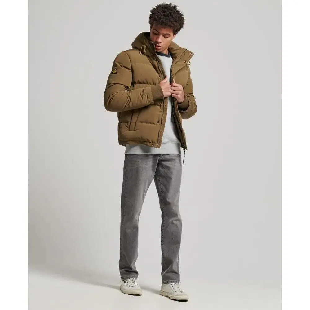 Мужская утепленная куртка с капюшоном Superdry Everest, Grun Khaki — фото 3