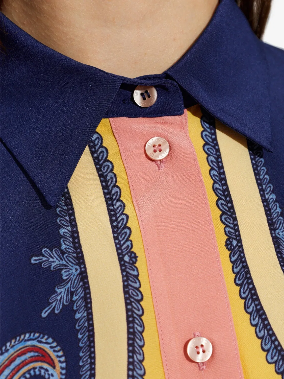 ETRO Рубашка из шелка с пейсли - синий — фото 4