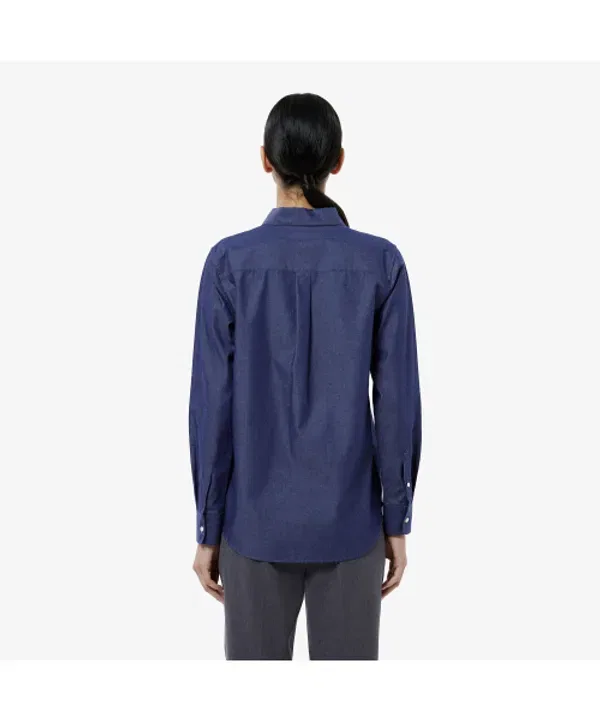 Рубашка джинсовая Lacoste 36L, классическая, синяя — фото 3
