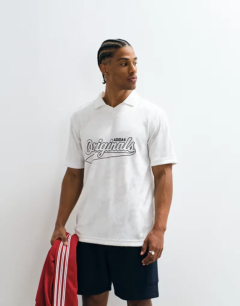 Жаккардовая футболка Adidas Originals, белый