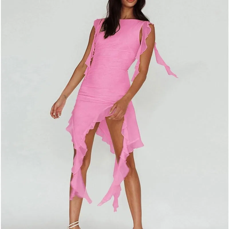 Женское платье-бодикон без рукавов Off-Shoulder Sleeveless High-Waisted Bodycon Dress, чёрный — фото 3