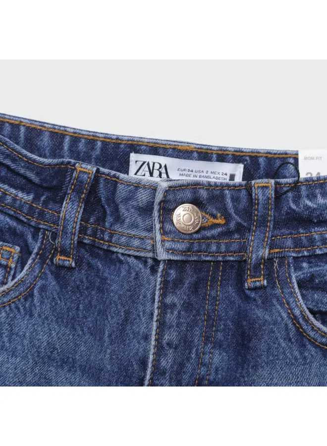Джинсы состаренный эффект, Zara, синий — фото 4