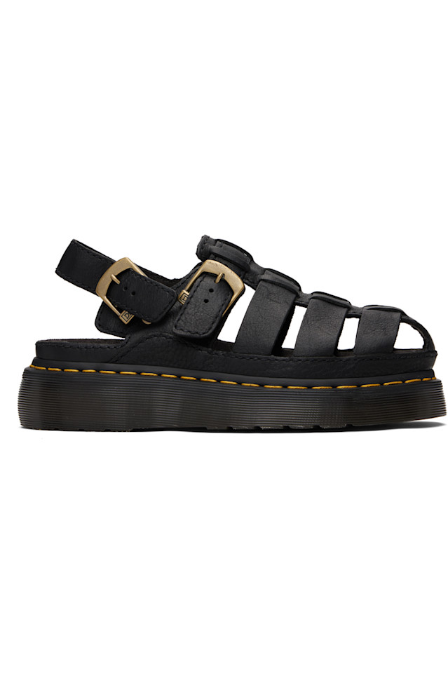 

Dr. Martens Черные кожаные рыбацкие сандалии Wrenlie Grizzly