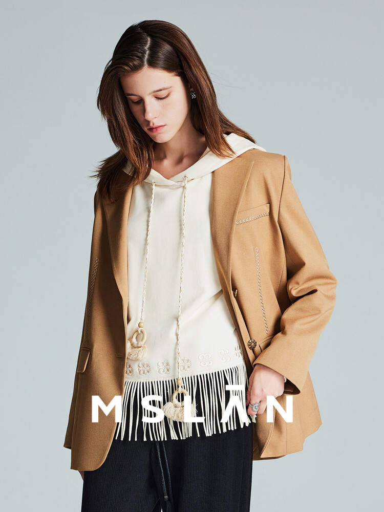 

Пиджак Mslan Mall's Same с двумя карманами, коричневый