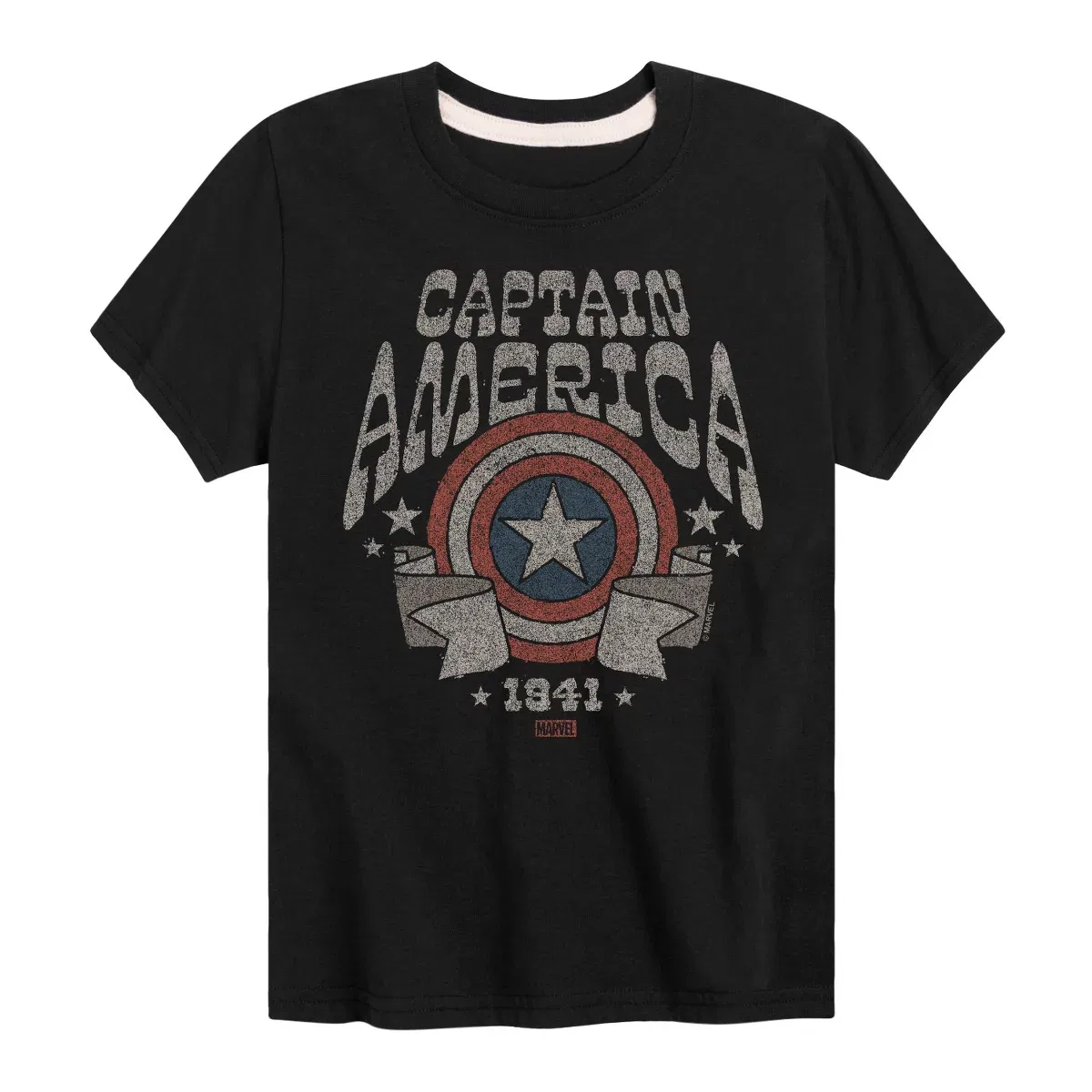 Детская футболка с принтом Captain America Band Marvel, Black