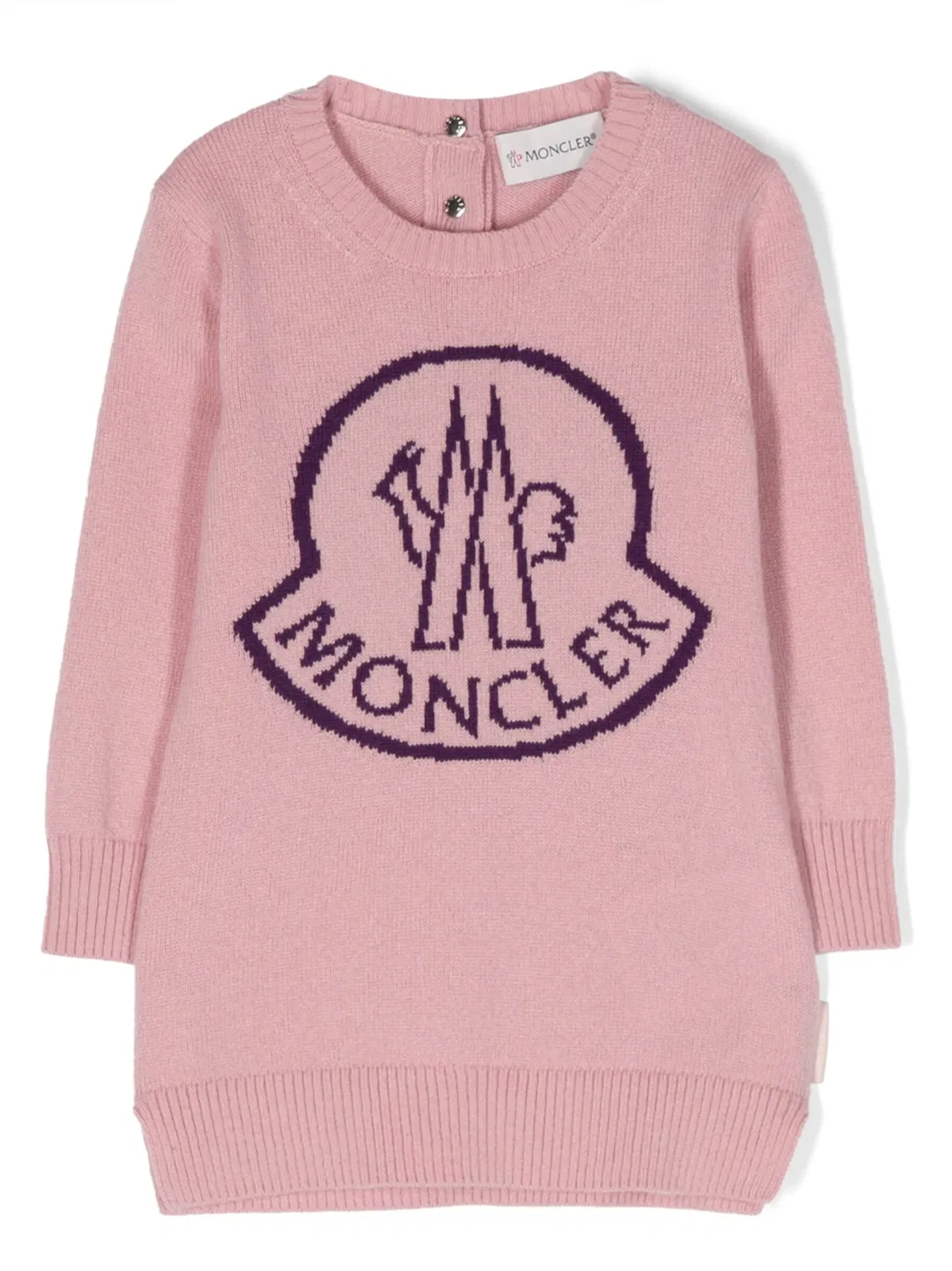 Платье-свитшот с логотипом Moncler, розовый