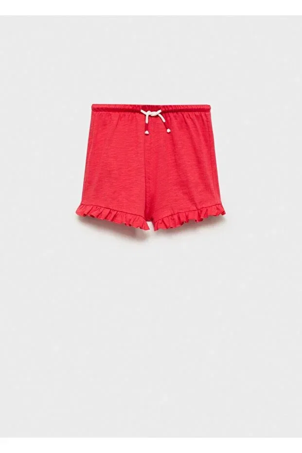 Детские шорты для девочек хлопковые Elastic waist shorts Mango Kids, Fuchsia