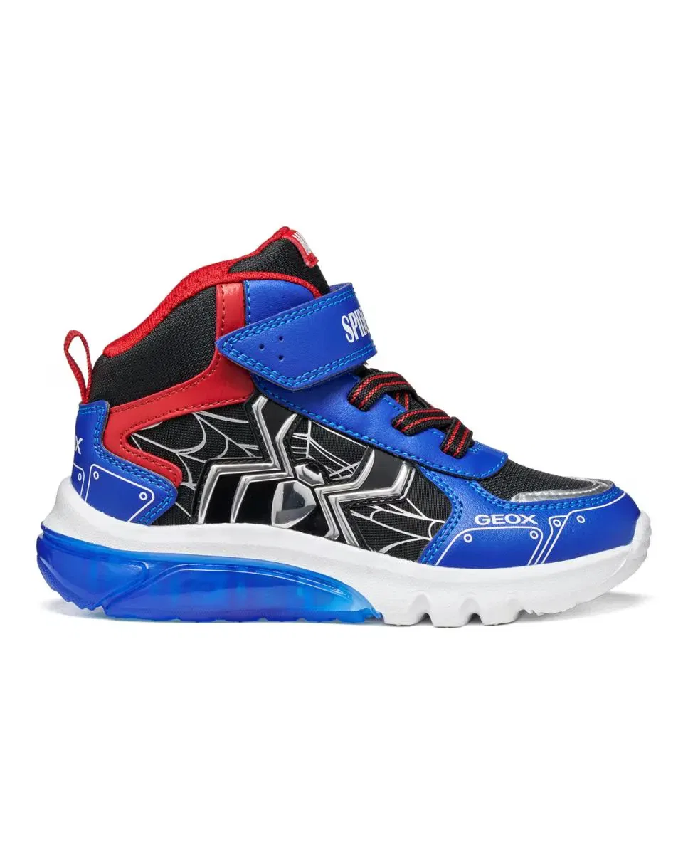 Детские кроссовки для мальчиков с подсветкой Spiderman Geox, Multicolor