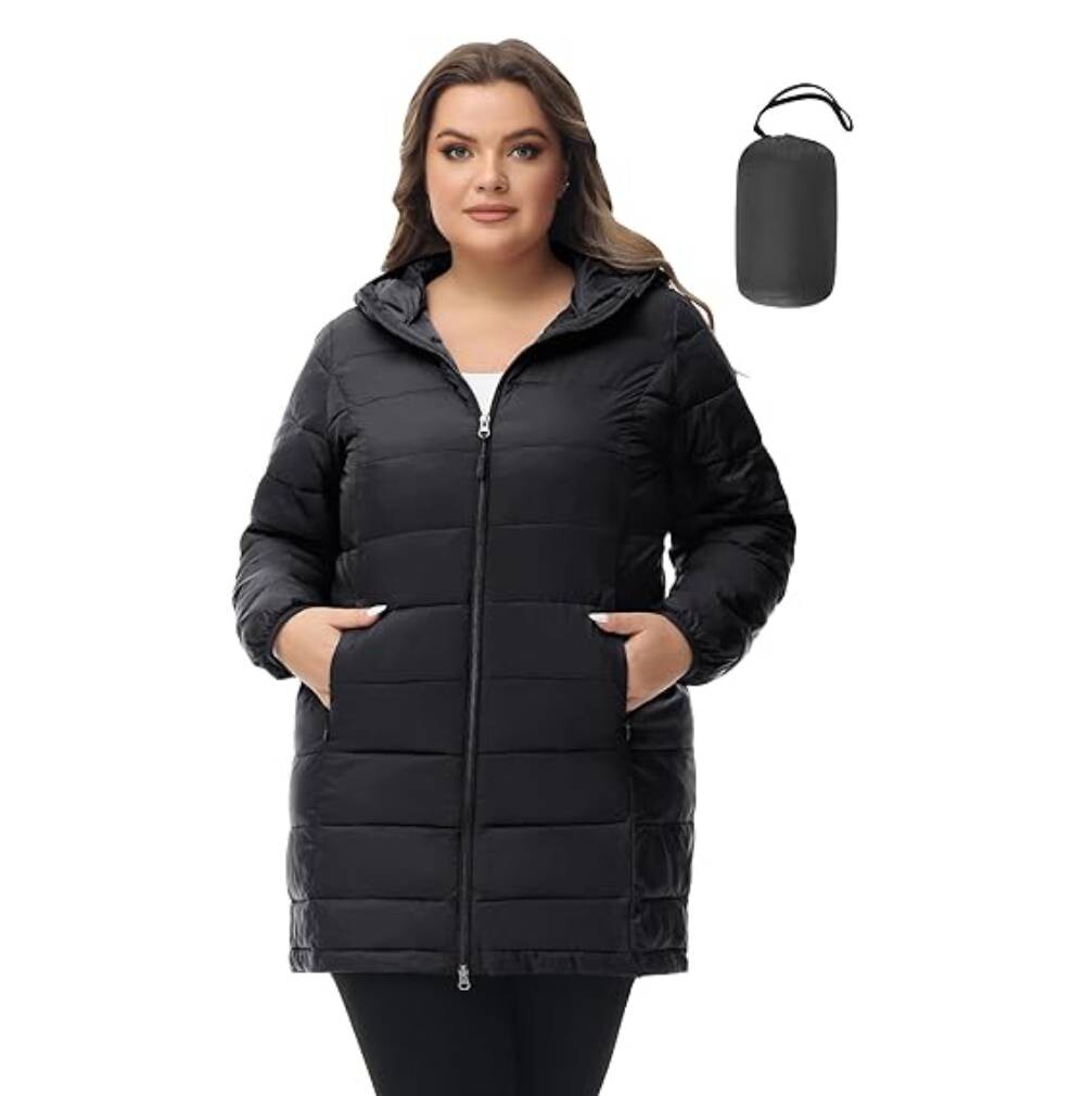 

Пуховик с капюшоном Royal Matrix Plus Size, черный