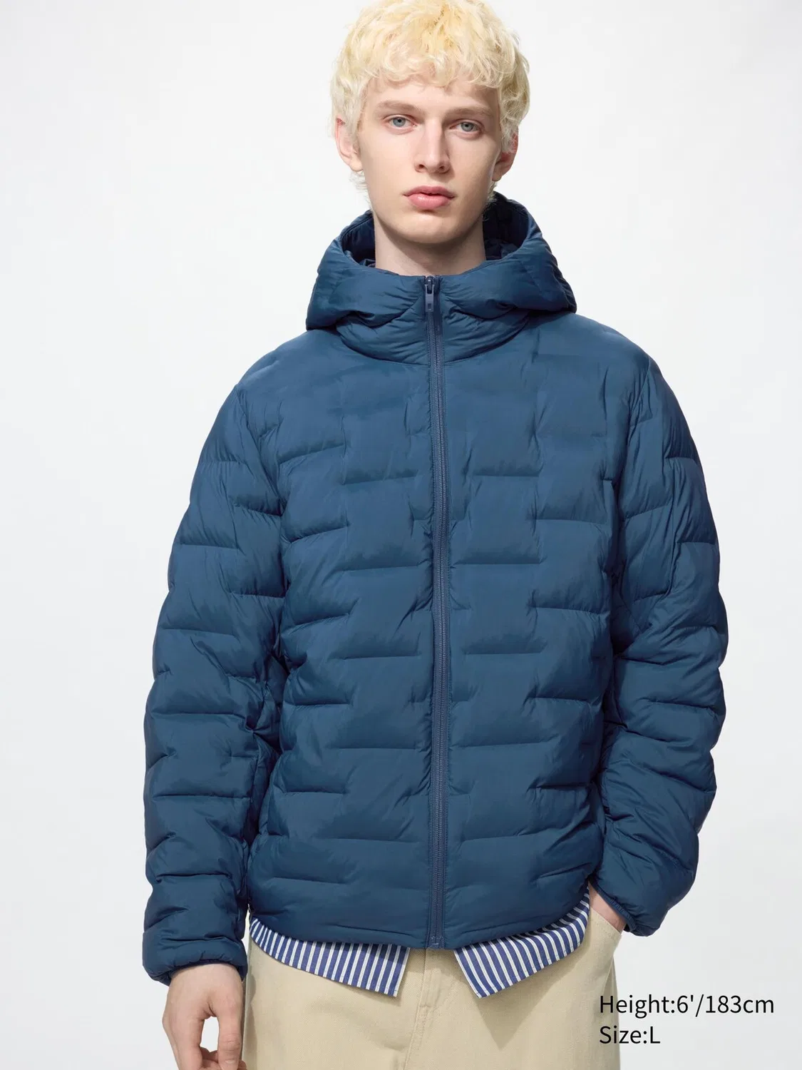 Куртка Pufftech Uniqlo, для верхней одежды, синяя