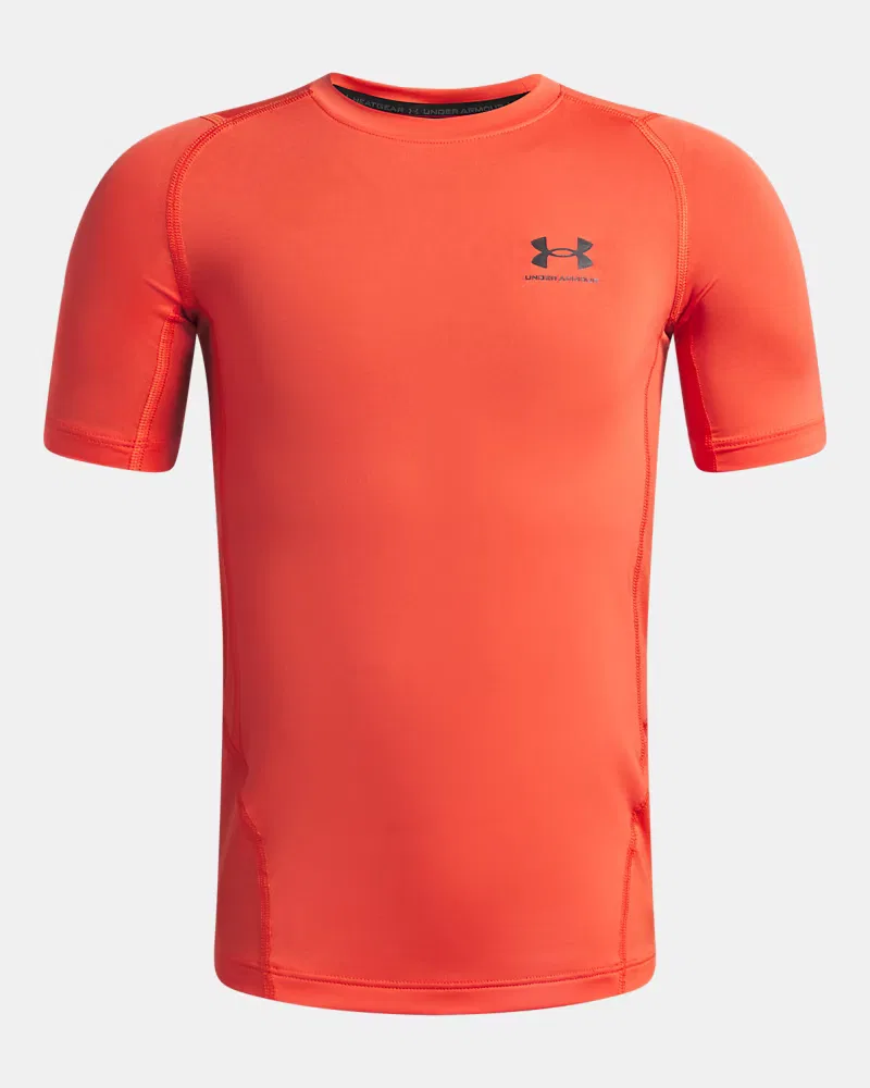 Футболка с коротким рукавом быстросохнущая HeatGear Armour UnderArmour, Venom Red/Black — фото 4