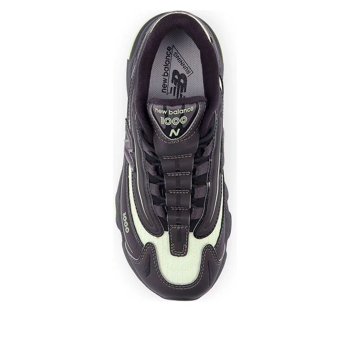 Детские кроссовки с шнуровкой New Balance 1000 Iron Black Lime, черный — фото 3