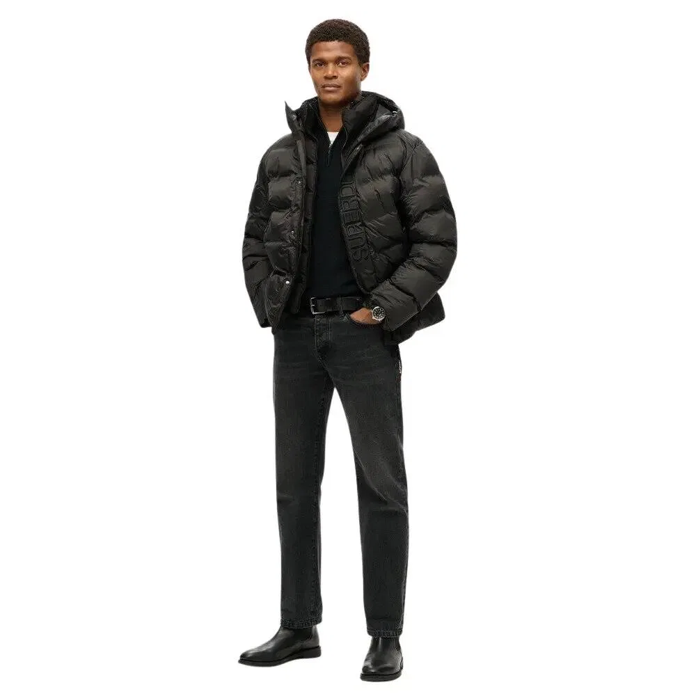 Мужская стеганая куртка City Graphic Superdry, Черный — фото 2