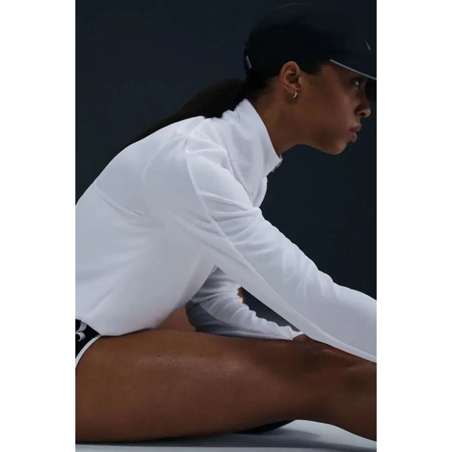 Женский свитшот с полузамком Dri-Fit Swoosh Hz Mid Nike, Белый — фото 3