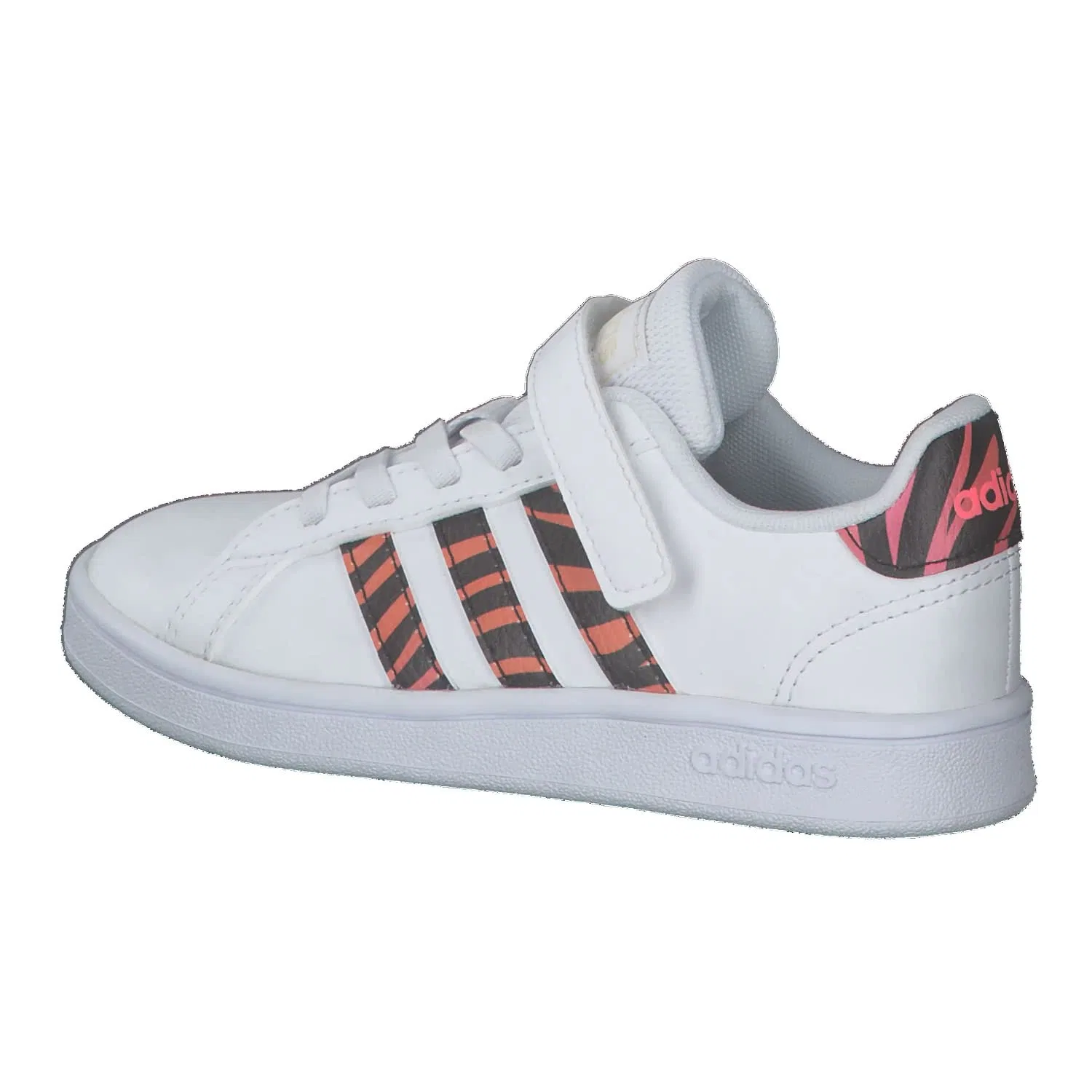 Детские кроссовки для мальчиков с принтом Grand Court El C Adidas, White Core Black Acid Red — фото 3