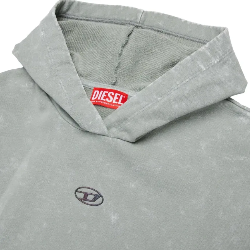 Детский свитшот с капюшоном на весну и осень DIESEL, Gray — фото 4