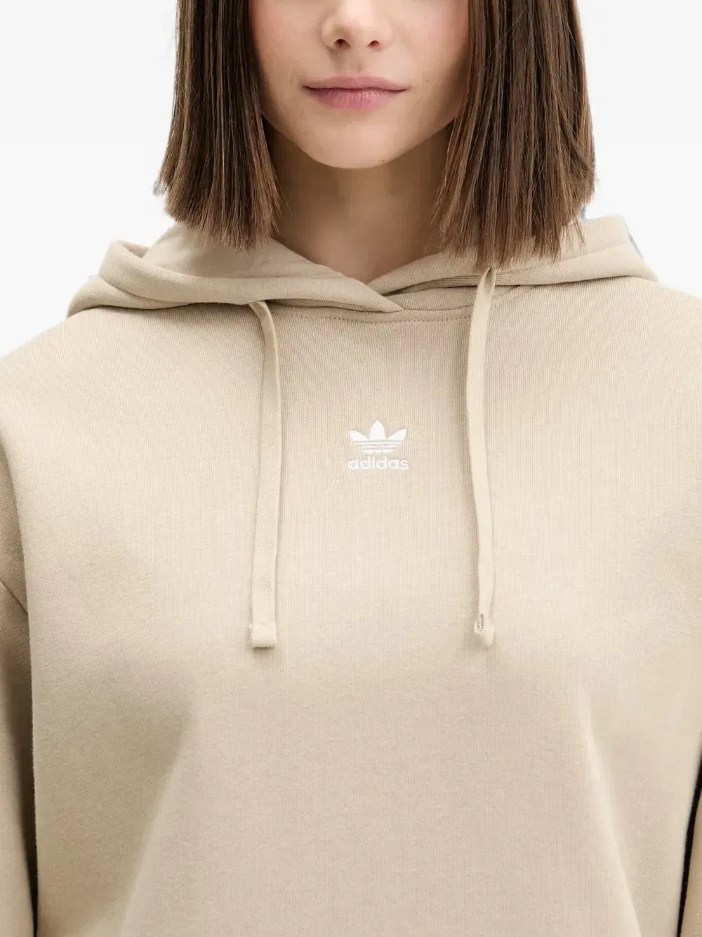 Толстовка с капюшоном на кулиске Adidas, бежевый — фото 4